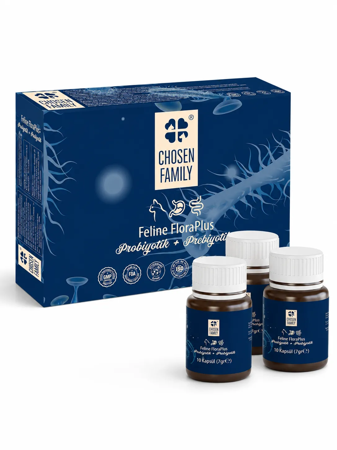 Chosen Family Feline Floraplus Kedi Probiyotik + Prebiyotik Kapsül (30 Kapsül)