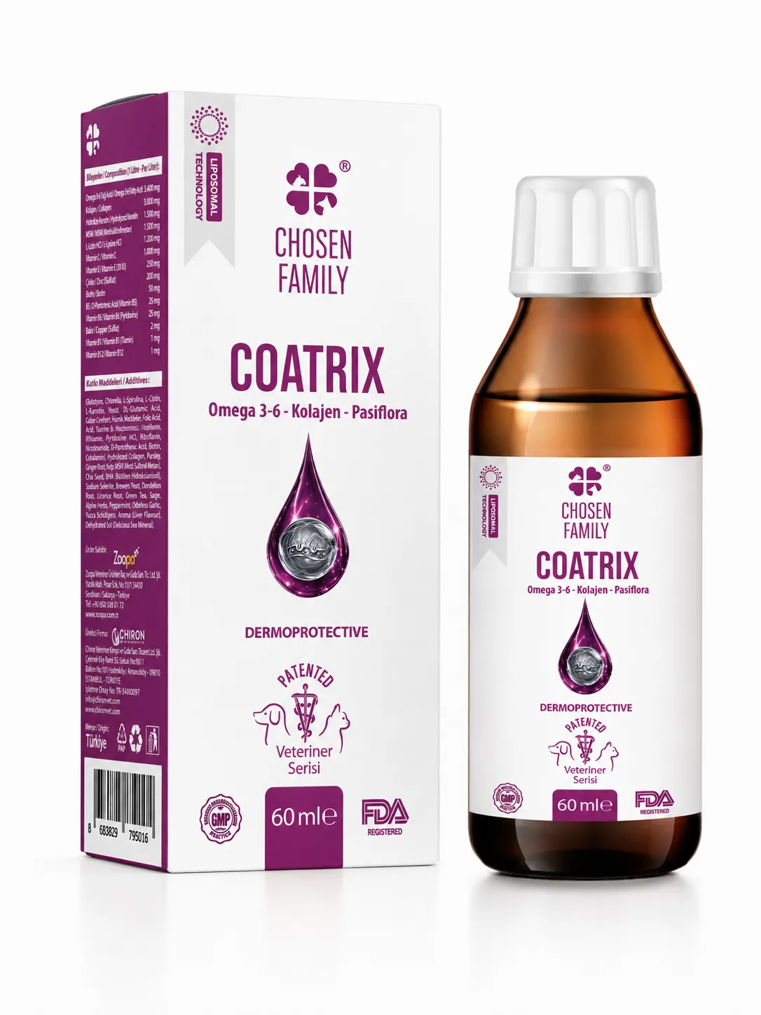 Chosen Family Coatrix Liquid Skin & Coat Support for Cats & Dogs (60 ml)
