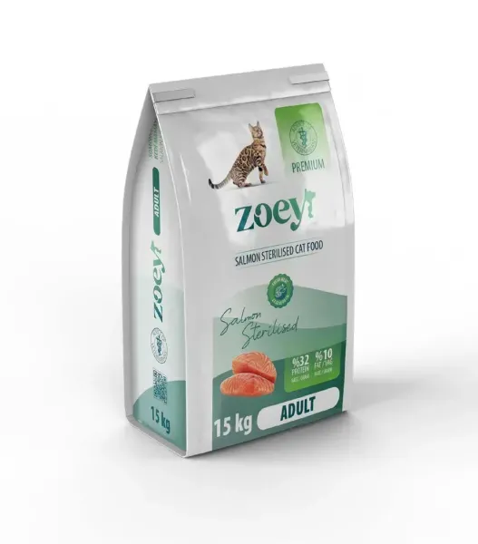 Zoey Somon Sterilised Etli Kuru Mama Yetişkin Kedi