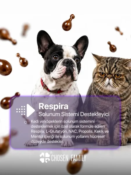 Chosen Family Respira Solunum Sistemi Desteği Kedi ve Köpekler İçin (30 Kapsül)
