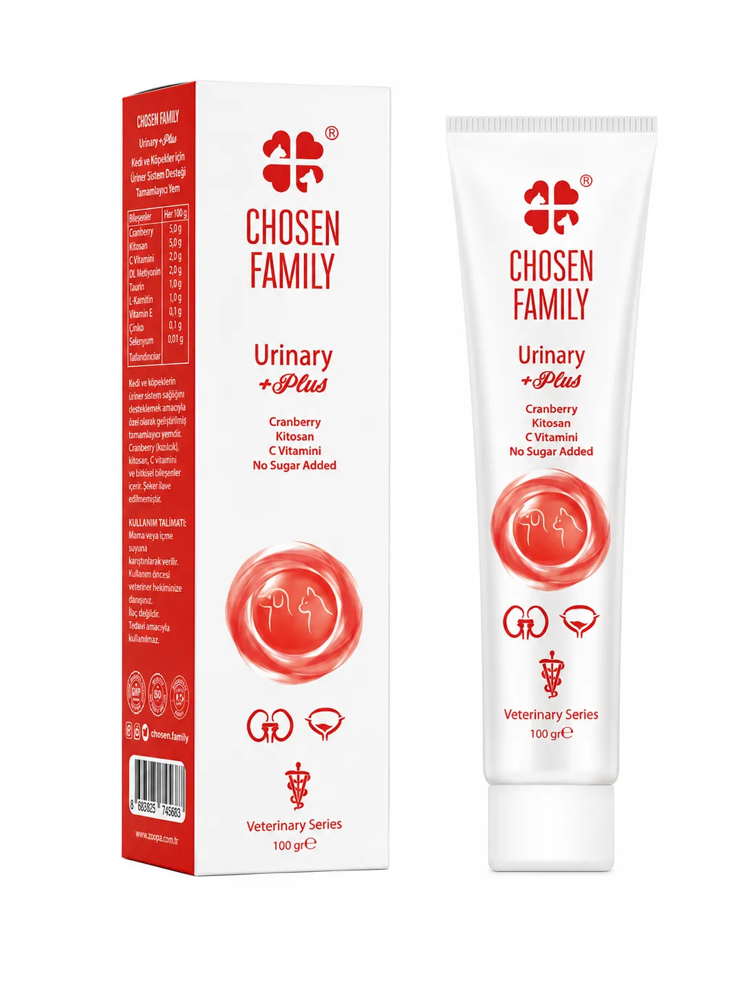 Chosen Family Urinary +Plus Kedi ve Köpek İdrar Yolu Desteği Malt Macun (100 gr)